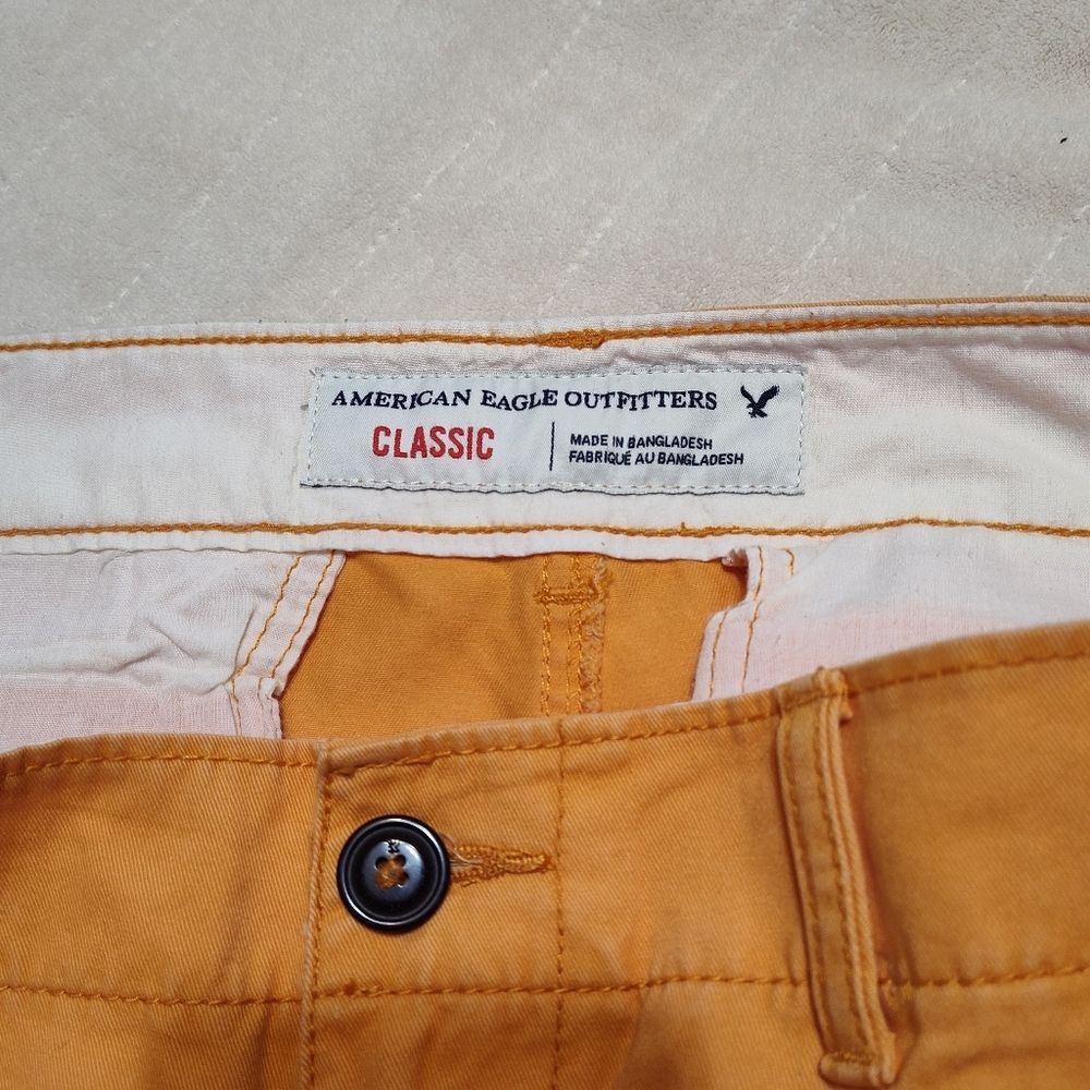 American Eagle Outfitters Classic Shorts Mens 38 Faded Orange 100% Cotton - Picture 3 of 8